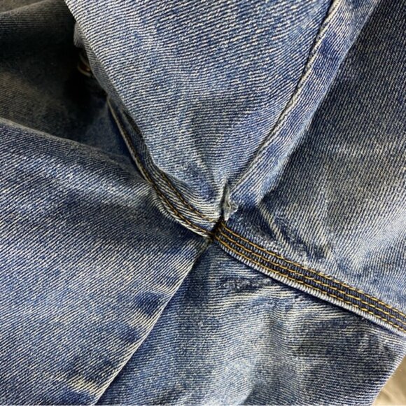 Vintage Toro Blue Distressed Denim Cropped Overalls 2XL - Picture 7 of 16